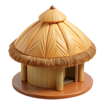 memorable surreal Thatched roof section, NO BACKGROUND with Transparent Background. impeccable png