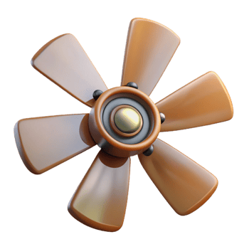 picturesque bohemian Ceiling fan blade, NO BACKGROUND with Transparent Background. fine detail png