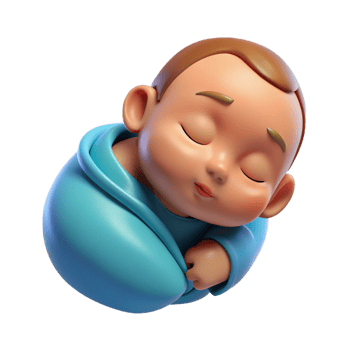 playful breathtaking Sleeping baby, peaceful, serene, NO BACKGROUND with Transparent Background. original png