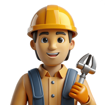 mysterious extraordinary Construction worker, hard hat, tools, NO BACKGROUND with Transparent Background. expertly shot png