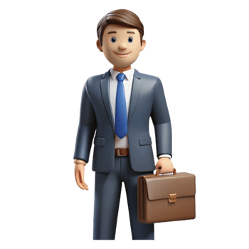 glorious renaissance Business executive, suit, briefcase, NO BACKGROUND with Transparent Background. precision png