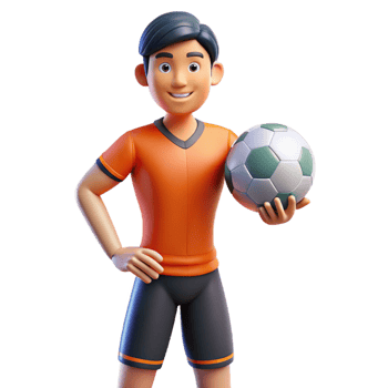 unforgettable creative Athlete, sportswear, holding ball, NO BACKGROUND with Transparent Background. top-tier png