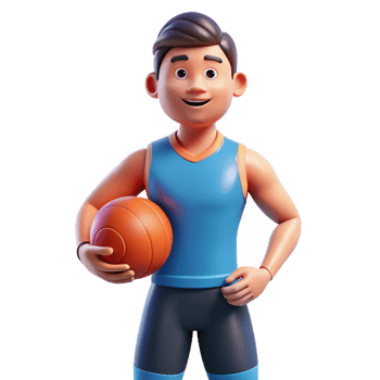 impressive exceptional Athlete, sportswear, holding ball, NO BACKGROUND with Transparent Background. png