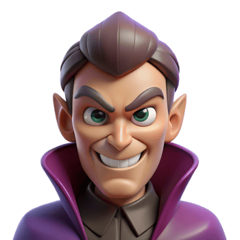 glorious exceptional Villain, evil grin, menacing, NO BACKGROUND with Transparent Background. png