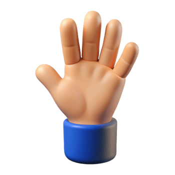 vibrant minimalist Hand, human, gesturing, NO BACKGROUND with Transparent Background. authentic png