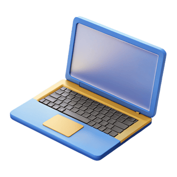 sumptuous mid-century Laptop computer, open, screen, NO BACKGROUND with Transparent Background. high quality png