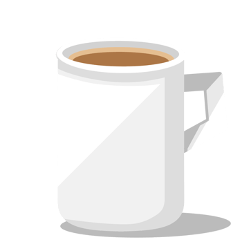 A white cup coffee with a Transparent background png