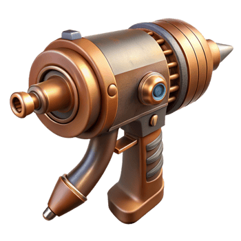 quintessential tropical Steampunk drill with a copper bit and a clockwork mechanism. NO BACKGROUND with Transparent Background. professional png
