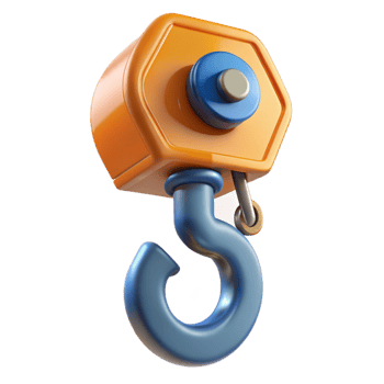 unparalleled tropical Construction crane hook NO BACKGROUND with Transparent Background. 8K png