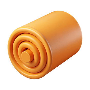 iconic traditional Roll of insulation NO BACKGROUND with Transparent Background. studio quality png