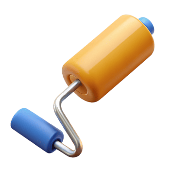 inspired baroque Paint roller NO BACKGROUND with Transparent Background. genuine png
