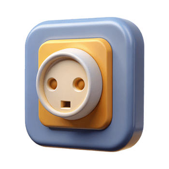 splendid harmonious geometric Electrical outlet NO BACKGROUND with Transparent Background. exclusive png