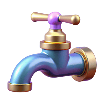 dramatic splendid Faucet NO BACKGROUND with Transparent Background. museum quality png