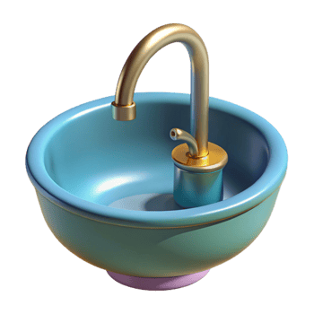 picturesque melancholic victorian Sink NO BACKGROUND with Transparent Background. professional png