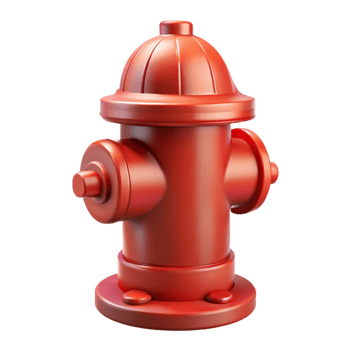 playful radiant Fire hydrant NO BACKGROUND with Transparent Background. 8K png