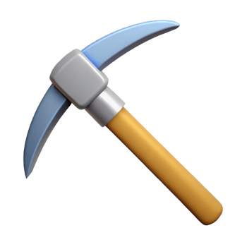 alluring passionate minimalist Pickaxe NO BACKGROUND with Transparent Background. fine detail png