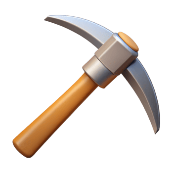 quintessential organic Pickaxe NO BACKGROUND with Transparent Background. exclusive png