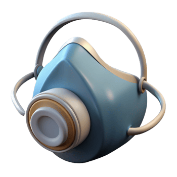 glorious bold tropical Dust mask NO BACKGROUND with Transparent Background. studio quality png