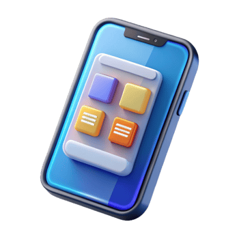 striking celebrated Smartphone displaying a mobile app interface. NO BACKGROUND with Transparent Background. png