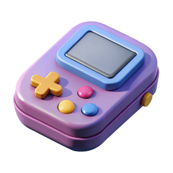 splendid geometric Retro game console with controllers. NO BACKGROUND with Transparent Background. luxury png