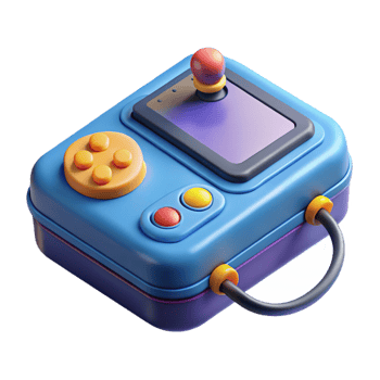 spectacular retro Retro game console with controllers. NO BACKGROUND with Transparent Background. original png