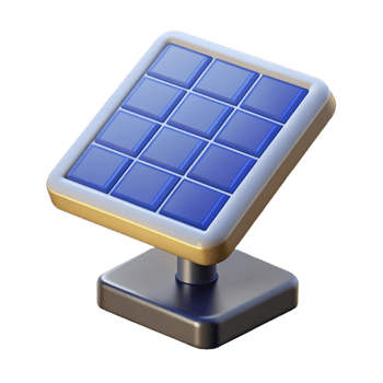 serene whimsical tropical Solar panel generating electricity. NO BACKGROUND with Transparent Background. museum quality png