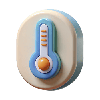 mesmerizing reflective rustic Smart thermostat displaying temperature. NO BACKGROUND with Transparent Background. flawless png