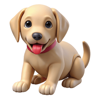wonderful dynamic rustic A playful Labrador Retriever puppy, chewing a toy, NO BACKGROUND with Transparent Background. high quality png