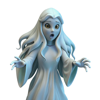 stunning art deco Banshee, Irish wailing spirit, ethereal, NO BACKGROUND with Transparent Background. premium png