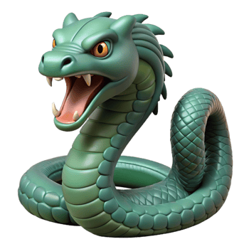 tranquil picturesque Basilisk, legendary serpent, deadly gaze, NO BACKGROUND with Transparent Background. masterfully captured png