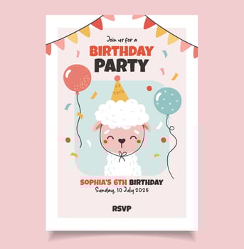 Birthday invitation set, cake, gifts. Birthday party . Invitation, sticker, greeting card, name invitation vector
