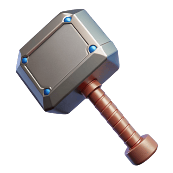 memorable impressionist Mjolnir, Thor's hammer. NO BACKGROUND with Transparent Background. professional png