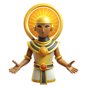 splendid baroque Ra, Egyptian sun god. NO BACKGROUND with Transparent Background. exclusive png