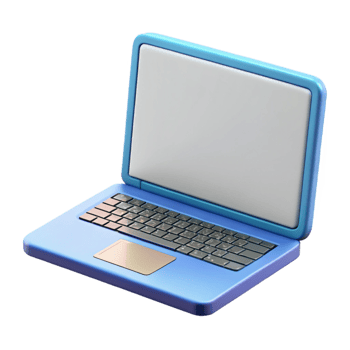 nostalgic captivating Laptop with blank screen NO BACKGROUND with Transparent Background. authentic png