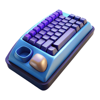 peaceful immaculate Gaming keyboard with wrist rest NO BACKGROUND with Transparent Background. detailed png