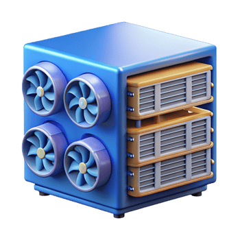 majestic dramatic bohemian Server rack with cooling fans NO BACKGROUND with Transparent Background. ultra HD png