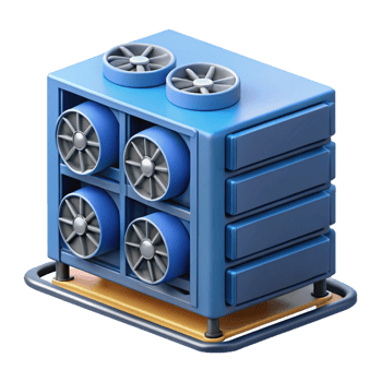elegant exceptional Server rack with cooling fans NO BACKGROUND with Transparent Background. png
