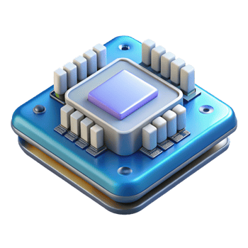 serene melancholic avant-garde Motherboard with CPU installed NO BACKGROUND with Transparent Background. refined png