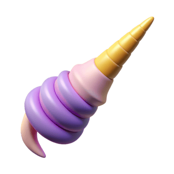 hypnotic energetic futuristic A detailed illustration of a unicorn horn, NO BACKGROUND with Transparent Background. masterfully captured png