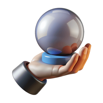 inspired mid-century A realistic rendering of a single human hand holding a crystal ball, NO BACKGROUND with Transparent Background. original png