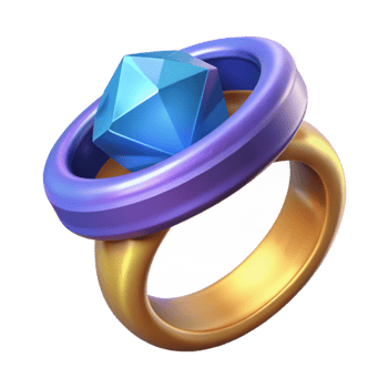standout baroque A stylized illustration of a magic ring with a large gemstone, NO BACKGROUND with Transparent Background. original png