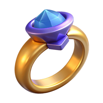 mysterious serene A stylized illustration of a magic ring with a large gemstone, NO BACKGROUND with Transparent Background. elite png