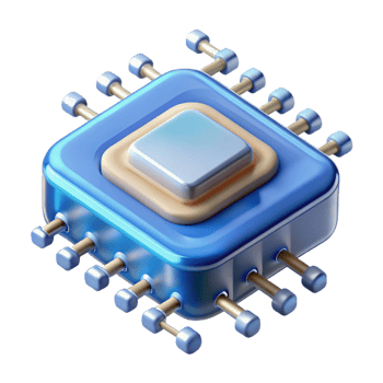 stunning notable Microchip with intricate circuitry NO BACKGROUND with Transparent Background. png