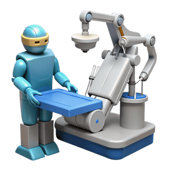 vibrant notable Surgical robot performing operation NO BACKGROUND with Transparent Background. png