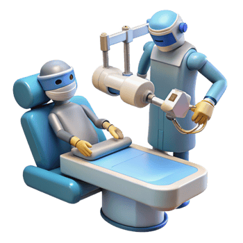 splendid passionate traditional Surgical robot performing operation NO BACKGROUND with Transparent Background. flawless png