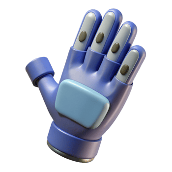 majestic calm art deco 3D printed prosthetic hand NO BACKGROUND with Transparent Background. perfect clarity png