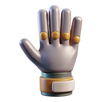 sought-after retro 3D printed prosthetic hand NO BACKGROUND with Transparent Background. original png
