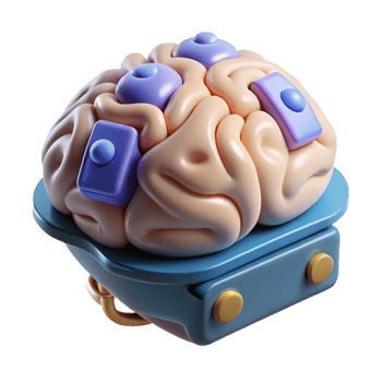 whimsical majestic Brain-computer interface device NO BACKGROUND with Transparent Background. professional png
