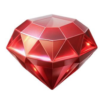 unforgettable victorian A single, perfect ruby gemstone radiating magical energy. NO BACKGROUND with Transparent Background. artisan png