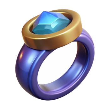 serene elegant A detailed illustration of a magic ring with a large gemstone. NO BACKGROUND with Transparent Background. 4K png